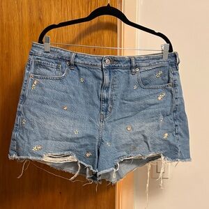 American Eagle Outfitters Flower Jean Shorts